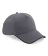 BB25C B25C Beechfield Authentic Piped 5 Panel Cap Graphite Grey / Black colour image